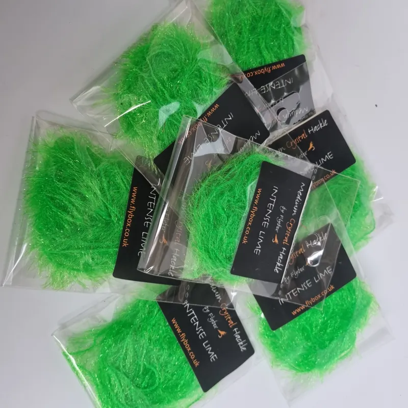 Flybox Medium Crystal Hackle in Intense Lime-2